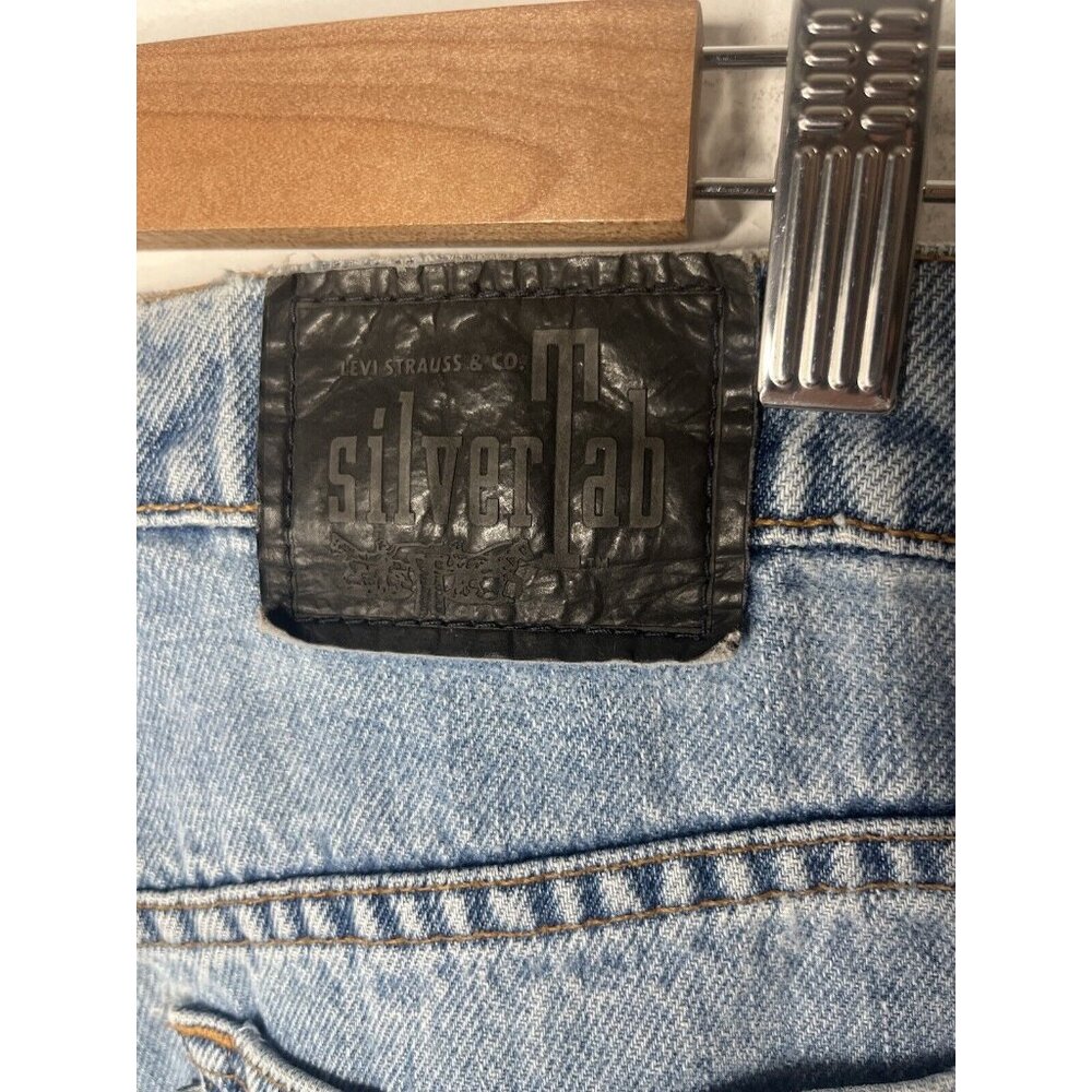 Vintage Blue Levi Silvertab Loose Denim Jeans Womens Size‎ 13 Med 90s Light Wash - Picture 9 of 16